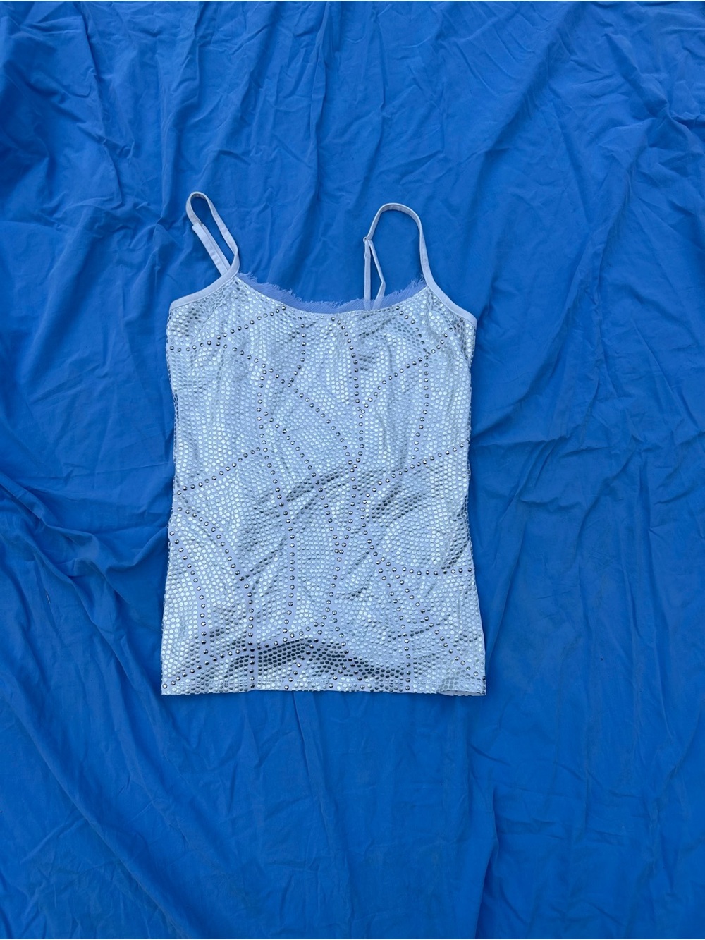 White House Black Market Light Blue Sequin Camisole